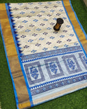 Pochampalli Style Tripura Silk  Printing Saree for women -UPPADA001BW