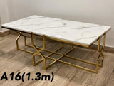 SOMANI, ELEGANT GOLD FINISH DESIGNER MARBLE TOP CENTRE TABLE -YASH001CTB