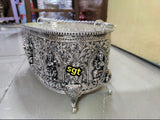 VYJAYANTY ,  Antique German silver washable limited edition exclusive collection Astalakshmi design flower basket -SILVI001FB