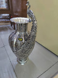 AASHADAM SPECIAL ANTIQUE FINISH GERMAN SILVER WASHABLE PEACOCK DESIGN FLOWER VASE -SILVA001PV