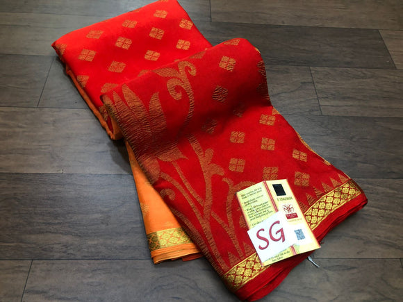 PURE MYSORE WRINKLE SILK SAREE WITH NATURAL 3D COLOR DYEING ALLURING SOFT ZARI WEAVED ALL OVER CONTRAST BLOUSE -PRIY001MRPH
