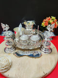 SHIVANGI, GERMAN SILVER POOJA THALI SET FOR PUJA PURPOSE-CZY001PTA