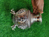 ANTIQUE FINISH GERMAN SILVER KODAPAN WITH ASHTALAKSHMI DESIGN AND ELEPHANT LEGS-SILVY001K