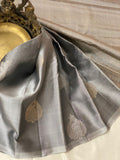 PRAYAGA, GREY SHADE  SOFT SILK KANJEEVARAM SAREE FOR WOMEN -PRIY001G