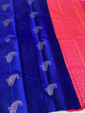 MANDAKINI , BLUE AND PINK SOFT SILK KANJEEVARAM SAREE FOR WOMEN -PRIY001BP