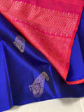MANDAKINI , BLUE AND PINK SOFT SILK KANJEEVARAM SAREE FOR WOMEN -PRIY001BP
