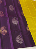 VIJAYATHA , YELLOW AND PURPLE SHADE  SOFT SILK KANJEEVARAM SAREE FOR WOMEN -PRIY001YP