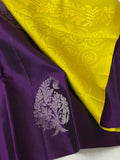 VIJAYATHA , YELLOW AND PURPLE SHADE  SOFT SILK KANJEEVARAM SAREE FOR WOMEN -PRIY001YP