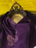 VIJAYATHA , YELLOW AND PURPLE SHADE  SOFT SILK KANJEEVARAM SAREE FOR WOMEN -PRIY001YP