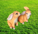 CUTY BUNNY , SET OF 2, CUTE RABBITS FOR GARDEN DECOR-ANUB001RGD