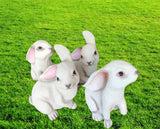 SNOW WHITE BUNNYS , SET OF 2, CUTE RABBITS FOR GARDEN DECOR-ANUB001RSW