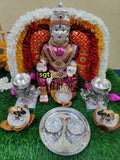ALAKANANDA, ELEGANT VARAMAHALAKSHMI IDOL WITH ALALNKARAMS-SILVI001VHL