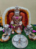 ALAKANANDA, ELEGANT VARAMAHALAKSHMI IDOL WITH ALALNKARAMS-SILVI001VHL