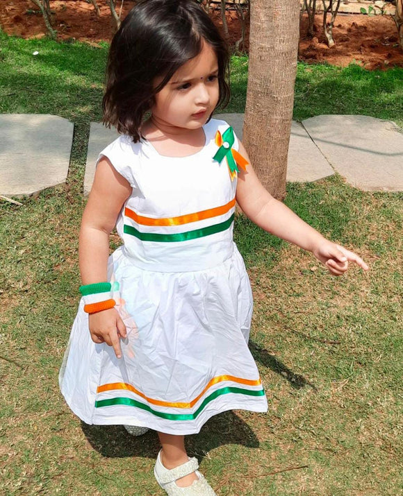 TRICOLOR FROCK FOR LITTLE GIRLS-SKD001TCF