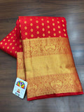 KALAI SELVI , PURE KANCHEEPURAM BRIDAL SPECIAL RED SILK SAREE FOR WOMEN -PRIY001RSS