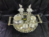 MAYALAKSHMI , ELEGANT SILVER PUJA THALI SET FOR FESTIVAL -SILVA001PS