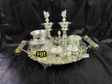 MAYALAKSHMI , ELEGANT SILVER PUJA THALI SET FOR FESTIVAL -SILVA001PS