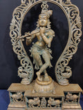 HARI GOVINDAM, ELEGANT PANCHALOHA KRISHNA STATUE -3 FEET SIZE -SILPI001PL