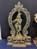 HARI GOVINDAM, ELEGANT PANCHALOHA KRISHNA STATUE -3 FEET SIZE -SILPI001PL