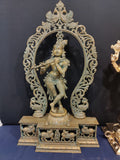HARI GOVINDAM, ELEGANT PANCHALOHA KRISHNA STATUE -3 FEET SIZE -SILPI001PL