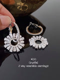 Pankuri , elegant crystal 2 way wearable  earrings for women -MOE001CE2W