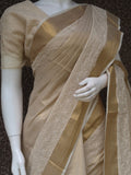 Kerala Cotton Tissue Saree with Tepchi Kota Border Patch Work and Tepchi Kota Blouse Piece-KIA001TKS