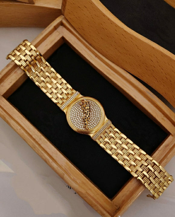 Dhairya , elegant gold finish bracelet for Men -KRISH001BMB