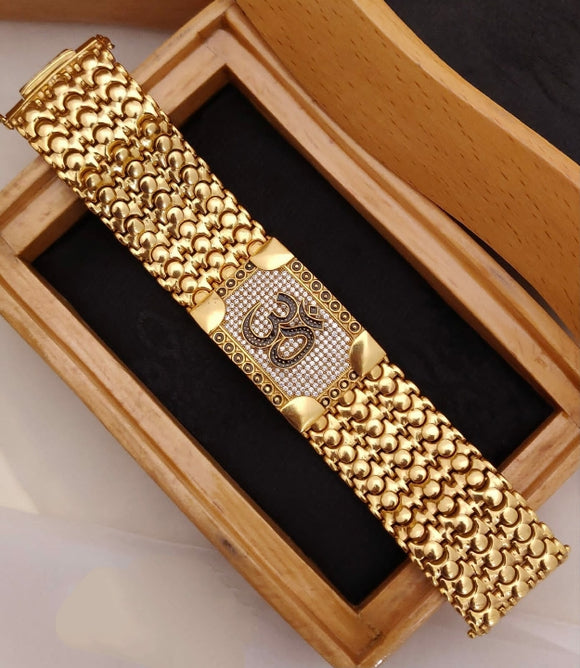 Divij , elegant gold finish bracelet for Men -KRISH001BMC