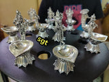 Dashavatar ,Antique German silver washable Dasavthar Carving Diya Combo-SILVI001DD
