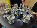 Dashavatar ,Antique German silver washable Dasavthar Carving Diya Combo-SILVI001DD