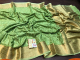 Pure Georgette Silk Saree with Beautiful Chikankari work all over  with rich Gold Zari Pallu and Border with blouse-PRY001PG