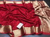 Pure Georgette Silk Saree with Beautiful Chikankari work all over  with rich Gold Zari Pallu and Border with blouse-PRY001R