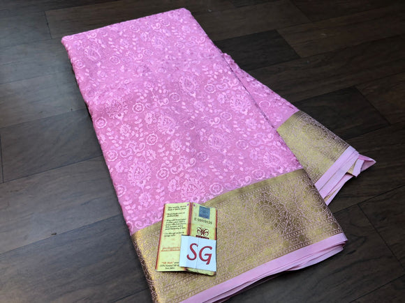 Pure Georgette Silk Saree with Beautiful Chikankari work all over  with rich Gold Zari Pallu and Border with blouse-PRY001L