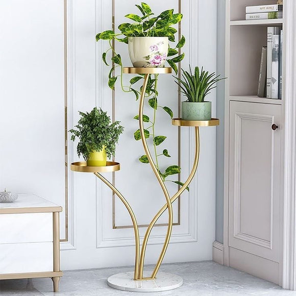 Pair of 2 , Golden Grace , Matte Gold Finish Planter Stand -GRIH001MP2