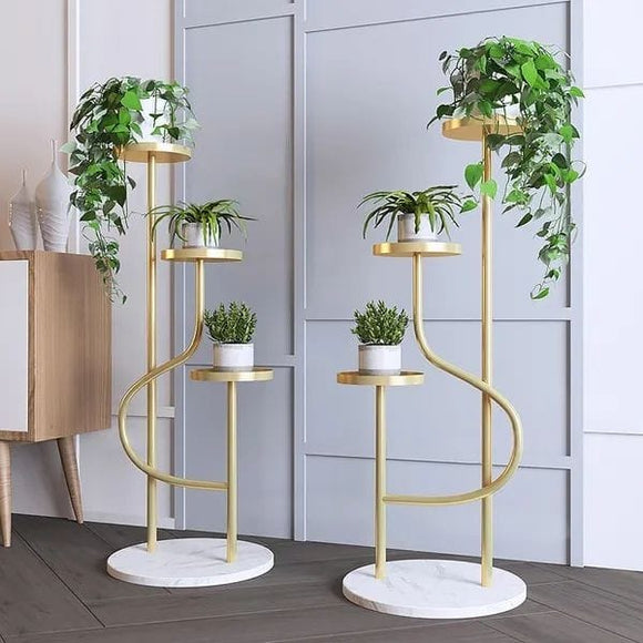 Pair of 2 ,Golden Climber , Matte Gold Finish Planter Stands -GRIH001MPB2