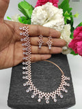 Yosha, elegant rose gold finish necklace set for women -YOSH001RG