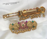 Manikyam , elegant matte gold finish hair clip for women -LR001HCE