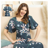 Luxury Premium Quality Rayon Twisted Cotton Long Nighty for Women -LYF001LNSC