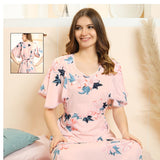 Luxury Premium Quality Rayon Twisted Cotton Long Nighty for Women -LYF001LNSE