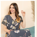Luxury Premium Quality Rayon Twisted Cotton Long Nighty for Women -LYF001LNSJ