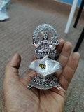 Gajamohini ,  Antique German silver washable Gajalakshmi Diya-SILVI001GM
