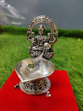 Gajamohini ,  Antique German silver washable Gajalakshmi Diya-SILVI001GM
