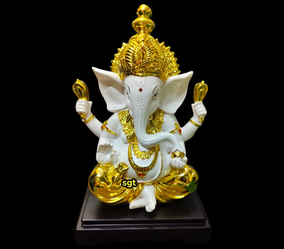 Beautiful Gold and White combination Ganesha Idol -SILVI001GW