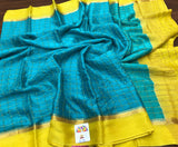 Pure Mysore Silk Wrinkle Crepe Saree with beautiful  Zari design Bentex Border-PRIYAN001MCSB