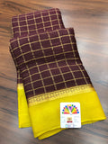 Pure Mysore Silk Wrinkle Crepe Saree with beautiful  Zari design Bentex Border-PRIYAN001MCSA