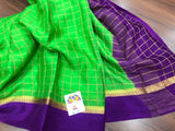 Pure Mysore Silk Wrinkle Crepe Saree with beautiful  Zari design Bentex Border-PRIYAN001MCSPGV