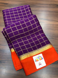 Pure Mysore Silk Wrinkle Crepe Saree with beautiful  Zari design Bentex Border-PRIYAN001MCSE