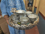 Banumati , elegant German Silver Antique finish Pooja Thali Set -SILVAN001PT