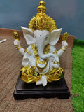 Beautiful Gold and White combination Ganesha Idol -SILVI001GW