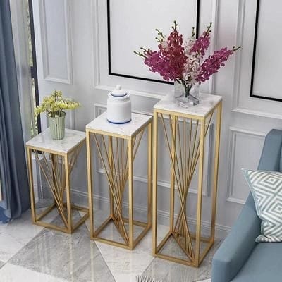 Luxury Gold finish Marble Pot/Planter  Stand -GRIH001PS